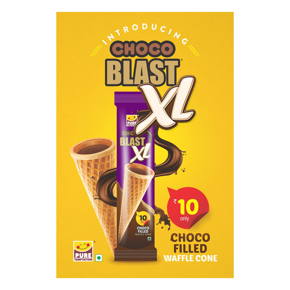 Pure Temptation® Chocoblast - XL Chocolate Filled Cone - Chocolate Flavour 1x36 pcs pack