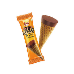 
                  
                    Load image into Gallery viewer, Pure Temptation® Chocoblast - Chocolate Filled Waffle Cones - Orange Flavour Packs
                  
                