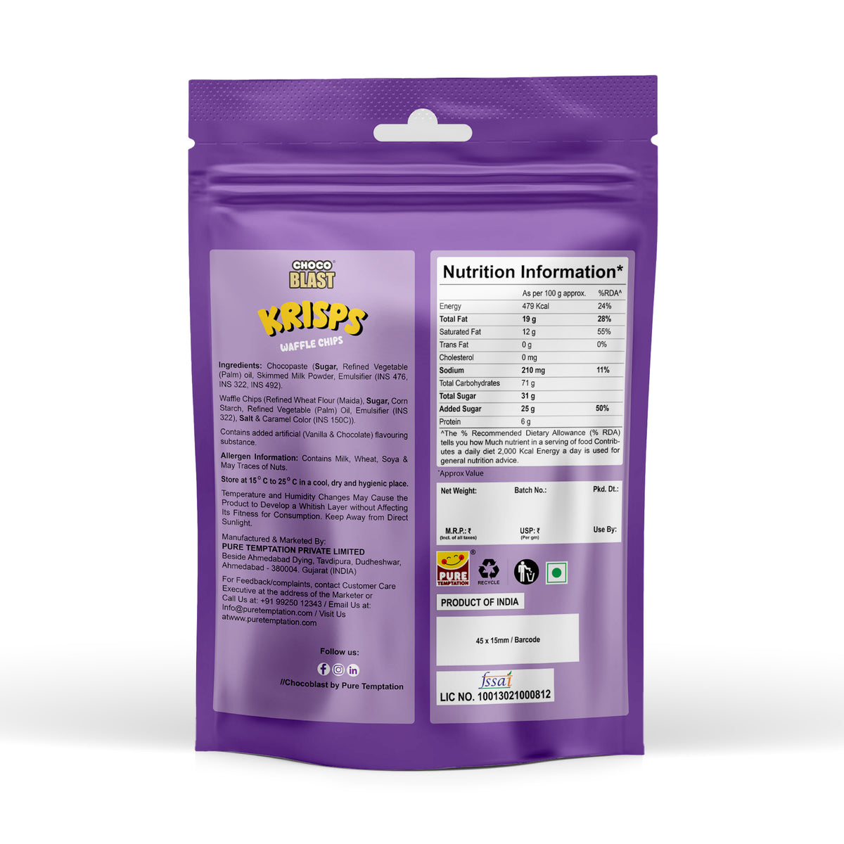 Chocoblast Krisps Waffle Chips
