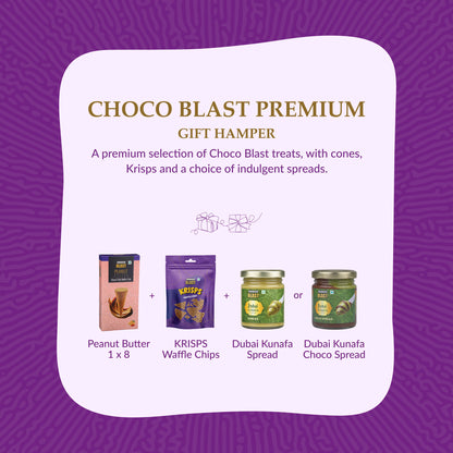 Choco Blast Premium - CB Peanut Butter (1x8) / Waffle Chips (Krisps) / Kunafa Spread - 01 Nos Each
