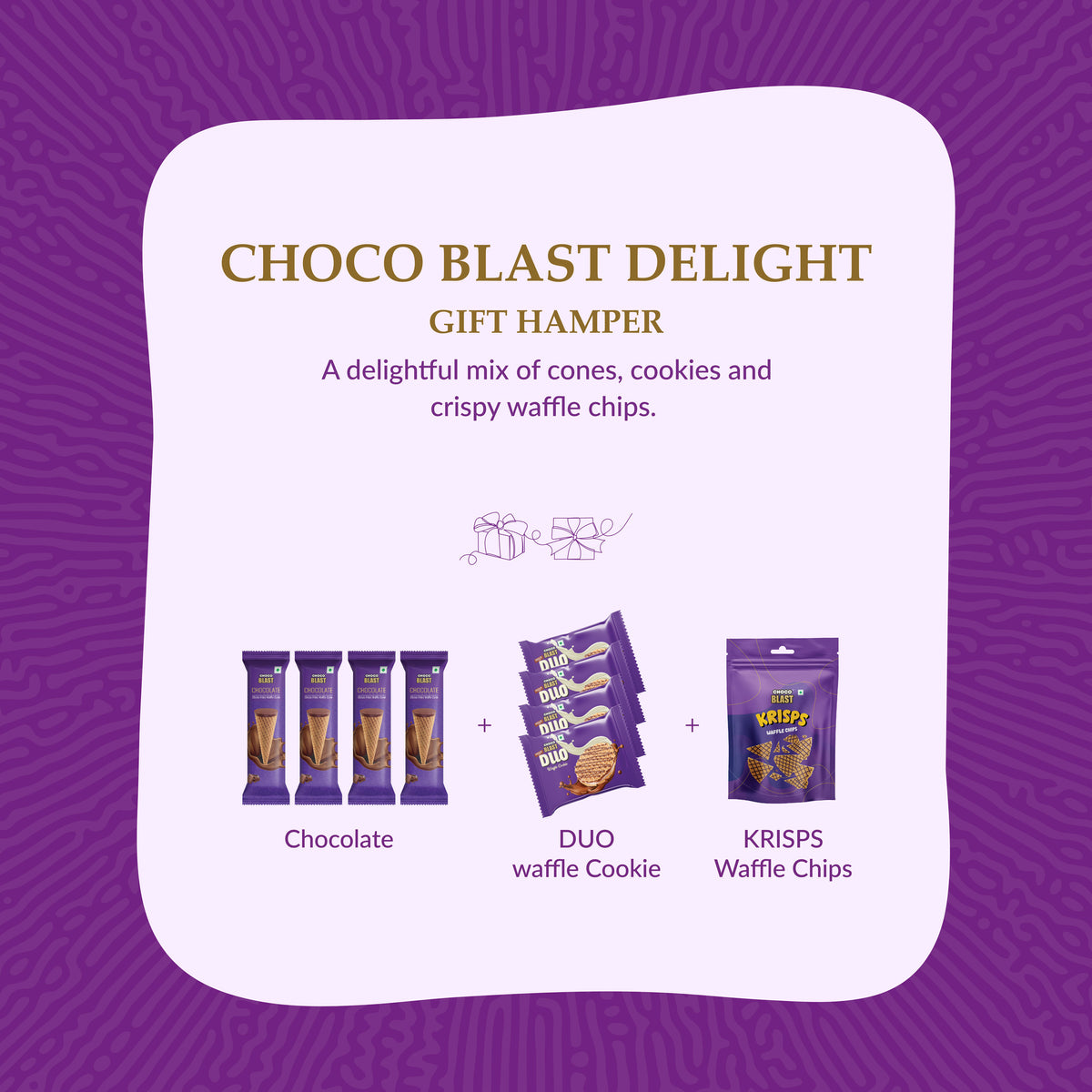 Choco Blast Delights - CB Chocolate - 04 Nos / Waffle Chips (Krisps) - 01 Nos / Waffle Duo - 04 Nos