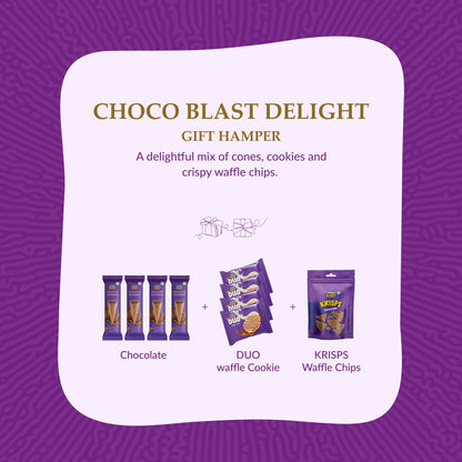 Choco Blast Delights - CB Chocolate - 04 Nos / Waffle Chips (Krisps) - 01 Nos / Waffle Duo - 04 Nos