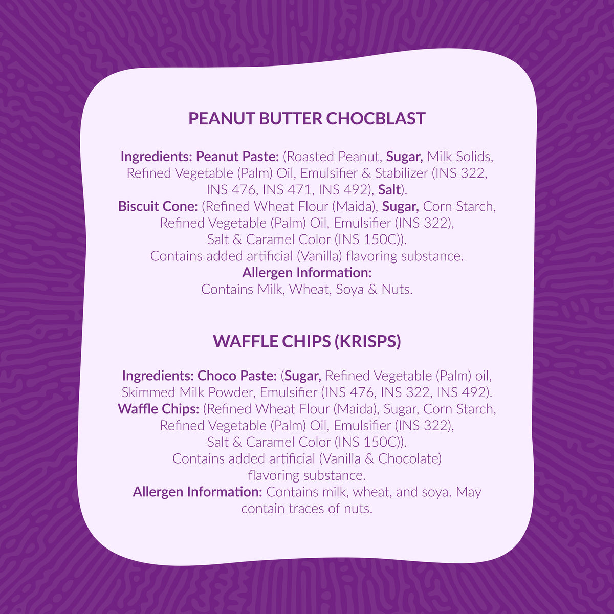 Choco Blast Premium - CB Peanut Butter (1x8) / Waffle Chips (Krisps) / Kunafa Spread - 01 Nos Each