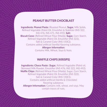 Choco Blast Premium - CB Peanut Butter (1x8) / Waffle Chips (Krisps) / Kunafa Spread - 01 Nos Each