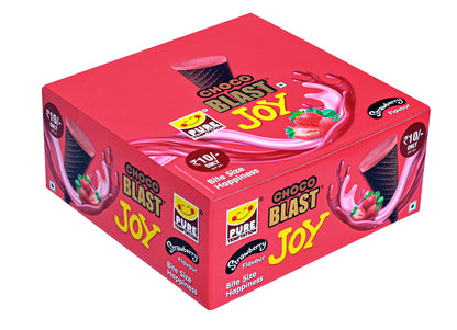 Pure Temptation® Chocoblast - Joy Strawberry Filled Mini Cones - Display Pack Gift Box 1x36