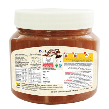 Pure Temptation® Premium Dark Chocolate Flavoured Choco Spread Jar 340 g