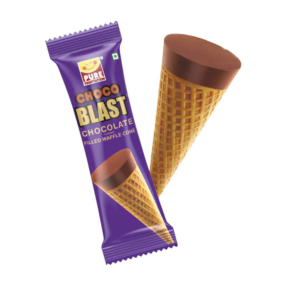 
                  
                    Load image into Gallery viewer, Pure Temptation® Chocoblast - Chocolate Filled Waffle Cones - Chocolate Flavour
                  
                