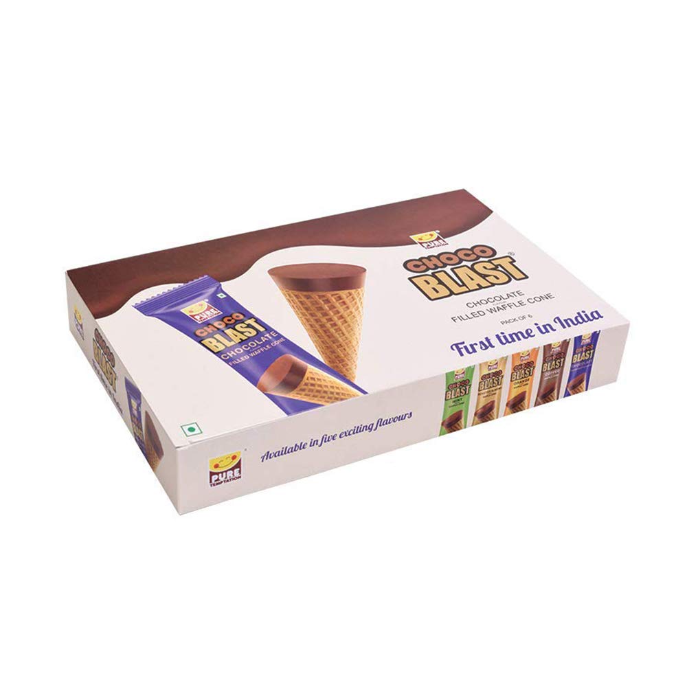 Pure Temptation® Chocoblast - Chocolate Filled Waffle Cones - Chocolate Flavour