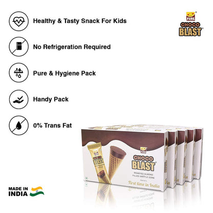 Pure Temptation® Chocoblast - Chocolate Filled Waffle Cones - Chocolate Flavour Bulk Pack