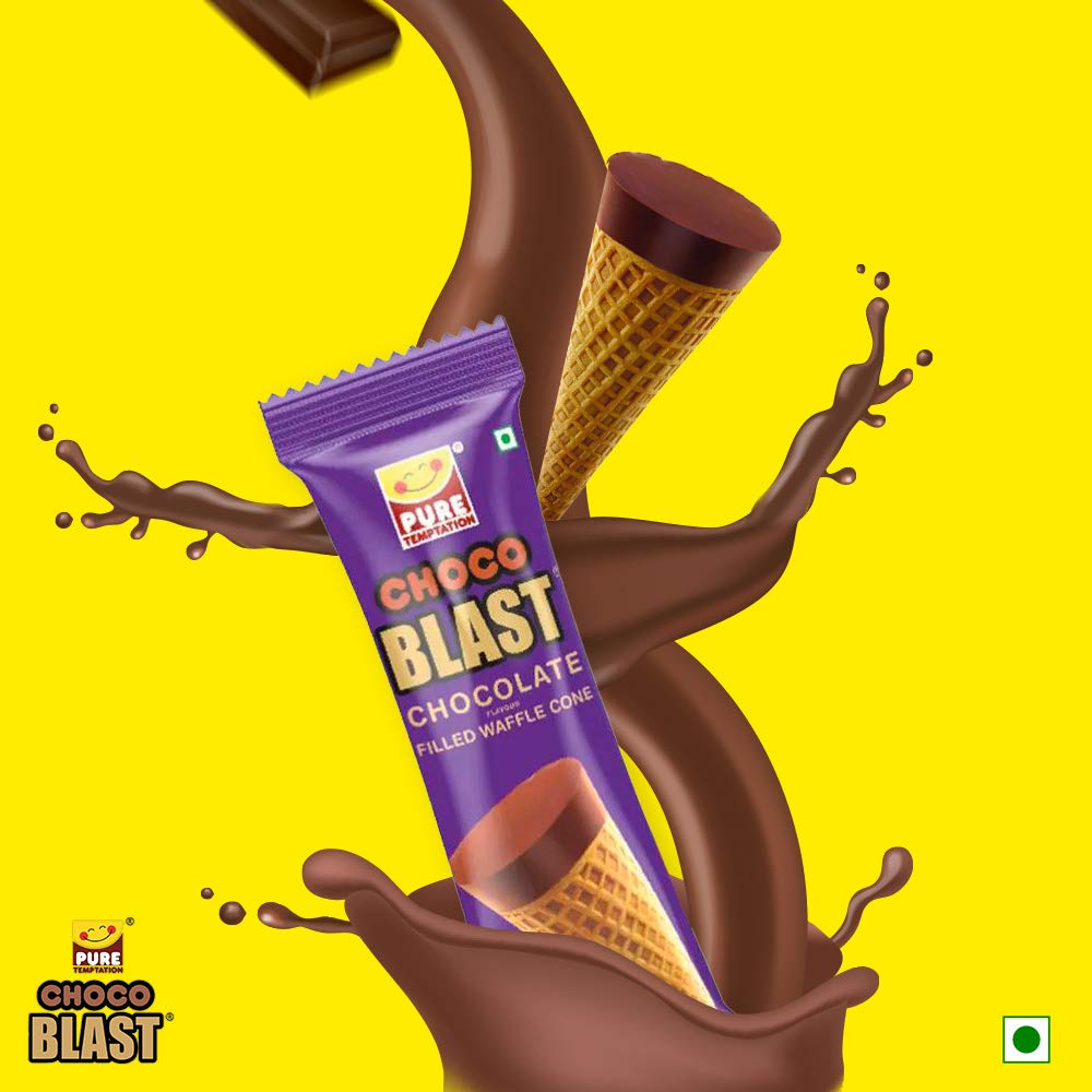 Pure Temptation® Chocoblast - Chocolate Filled Waffle Cones - Assorted Flavours