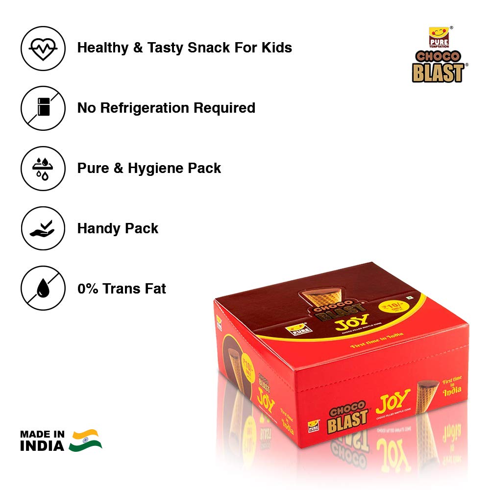 Pure Temptation® Chocoblast - Premium Chocolate Filled Waffle Cones - Display Stand Gift Box