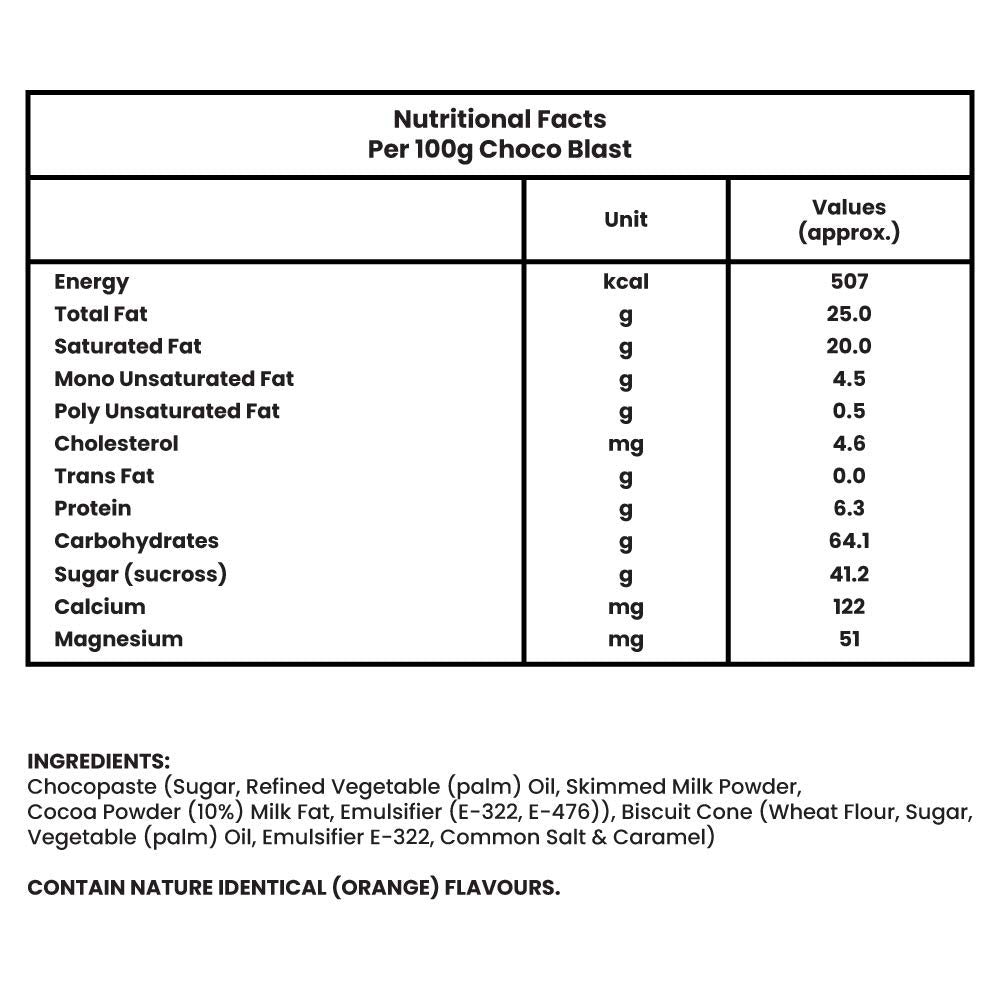 Pure Temptation® Chocoblast - Chocolate Filled Waffle Cones - Orange Flavour Packs