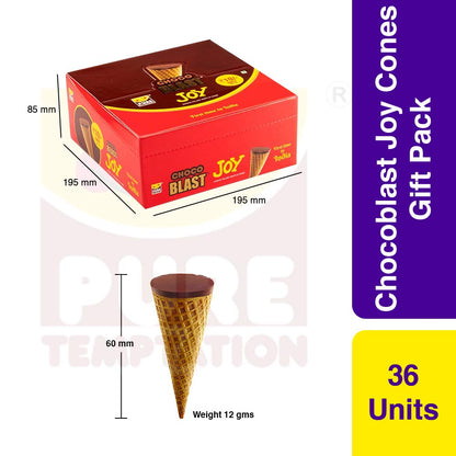 Pure Temptation® Chocoblast - Premium Chocolate Filled Waffle Cones - Display Stand Gift Box