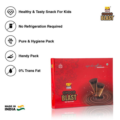 Pure Temptation® Chocoblast - Chocolate Filled Waffle Cones - Premium Gift Packs