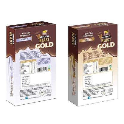 Pure Temptation® Gold Chocoblast - Premium Chocolate Filled Waffle Cones - Roasted Almost (1X10X2) and Chocolate Flavour Packs (1X10X3)