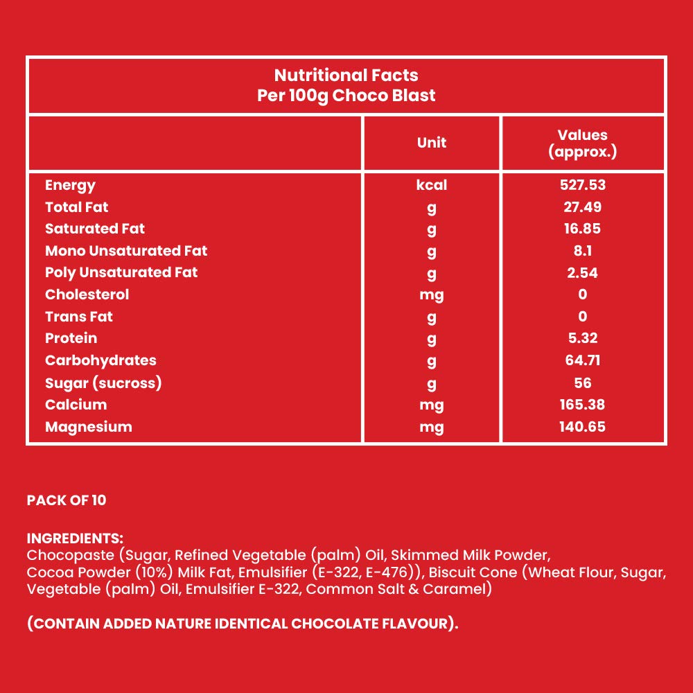 Pure Temptation® Chocoblast - Chocoblast Filled Waffle Cones - Chocolate Flavour