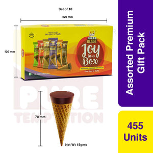 
                  
                    Load image into Gallery viewer, Pure Temptation® Chocoblast - Chocolate Filled Waffle Cones - Chocolate Flavour Bulk Pack of 65
                  
                