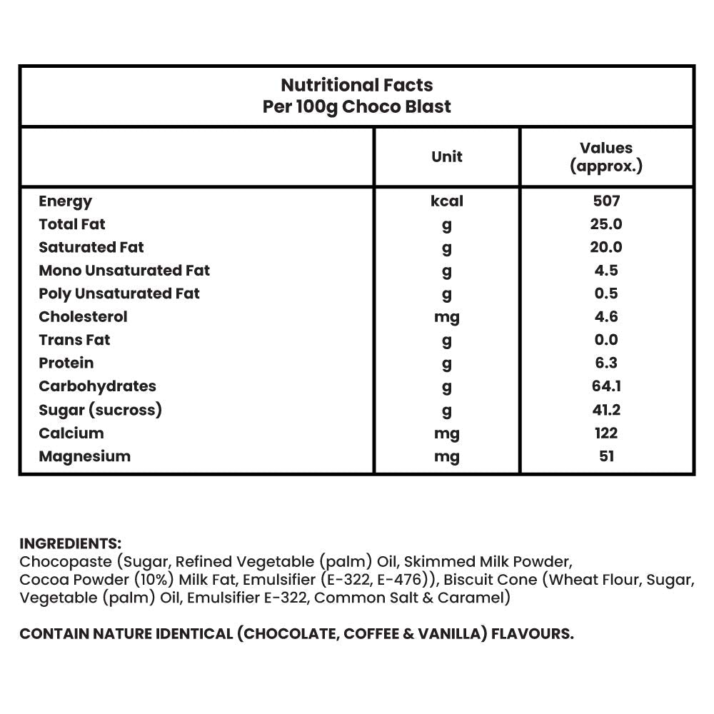 Pure Temptation® Gold Chocoblast - Premium Chocolate Filled Waffle Cones - Coffee Flavour 1X10X3