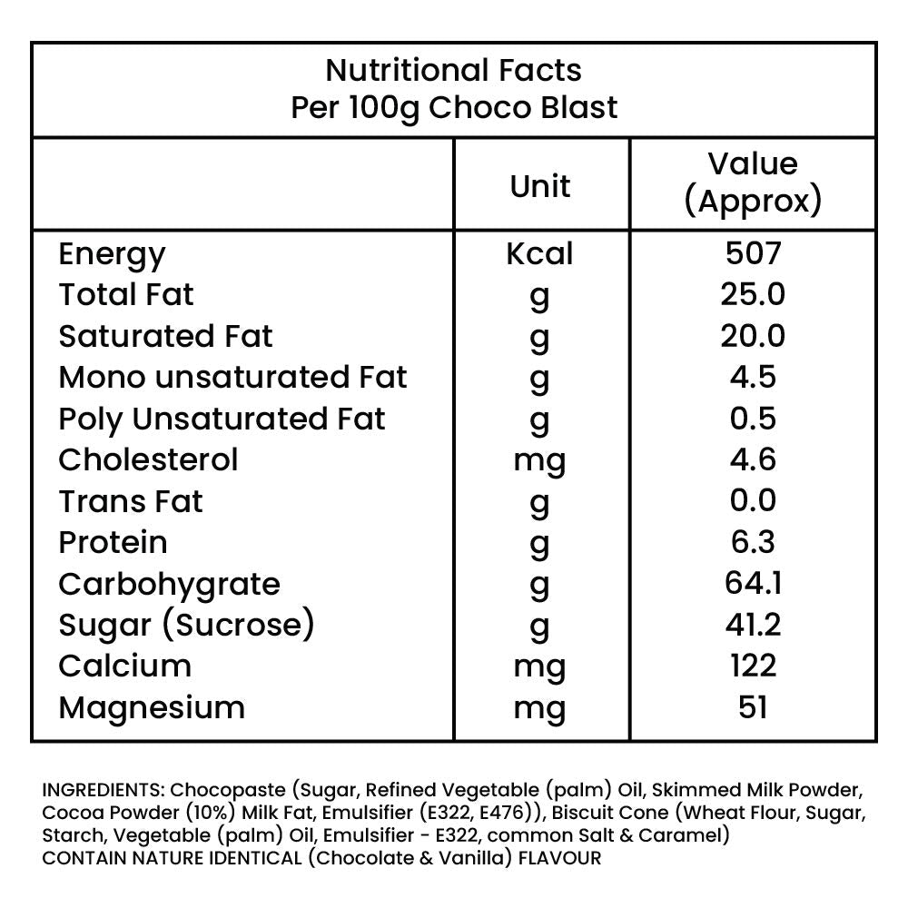 Pure Temptation® Gold Chocoblast - Premium Chocolate Filled Waffle Cones - Chocolate Flavour 1X10X3