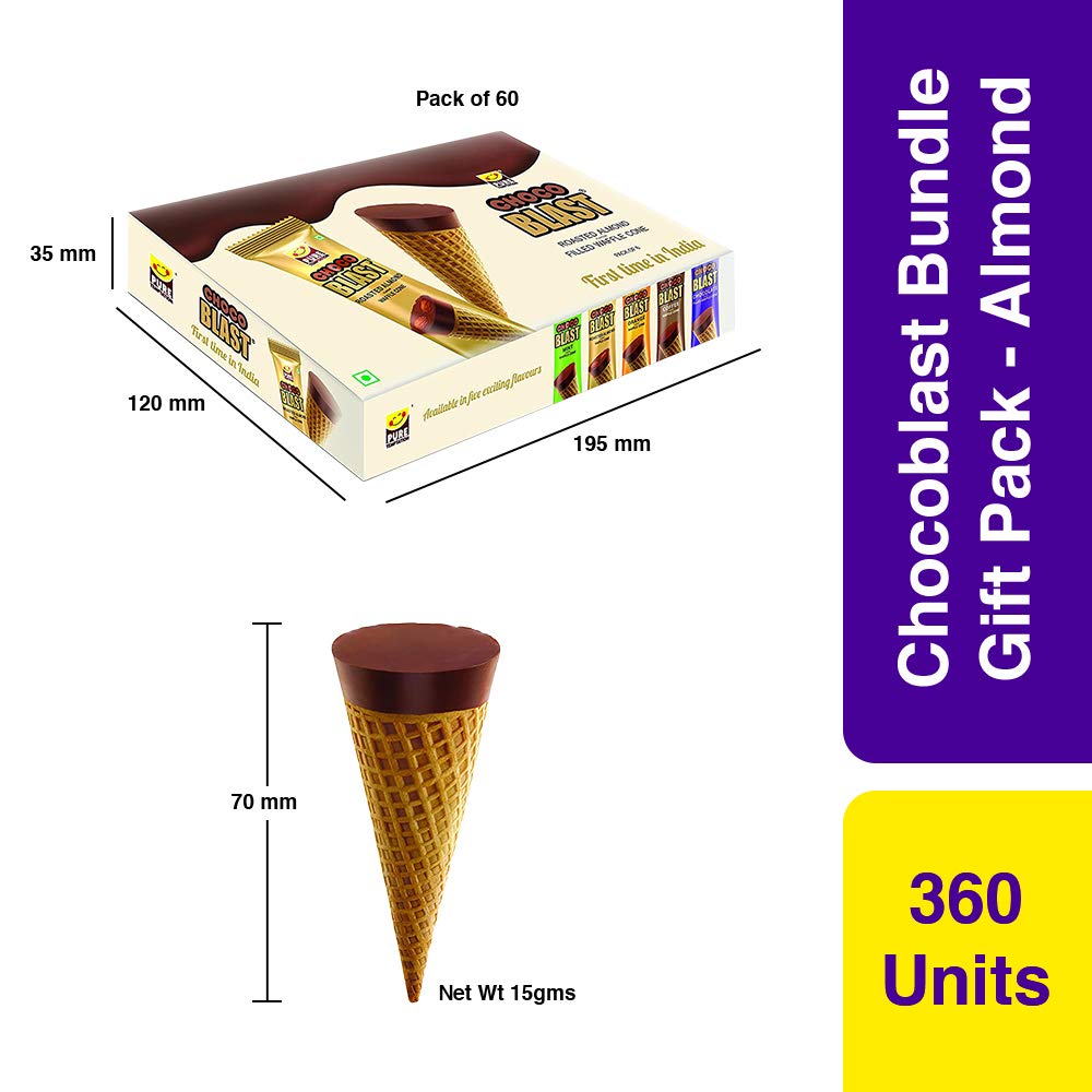 Pure Temptation® Chocoblast - Chocolate Filled Waffle Cones - Chocolate Flavour Bulk Pack