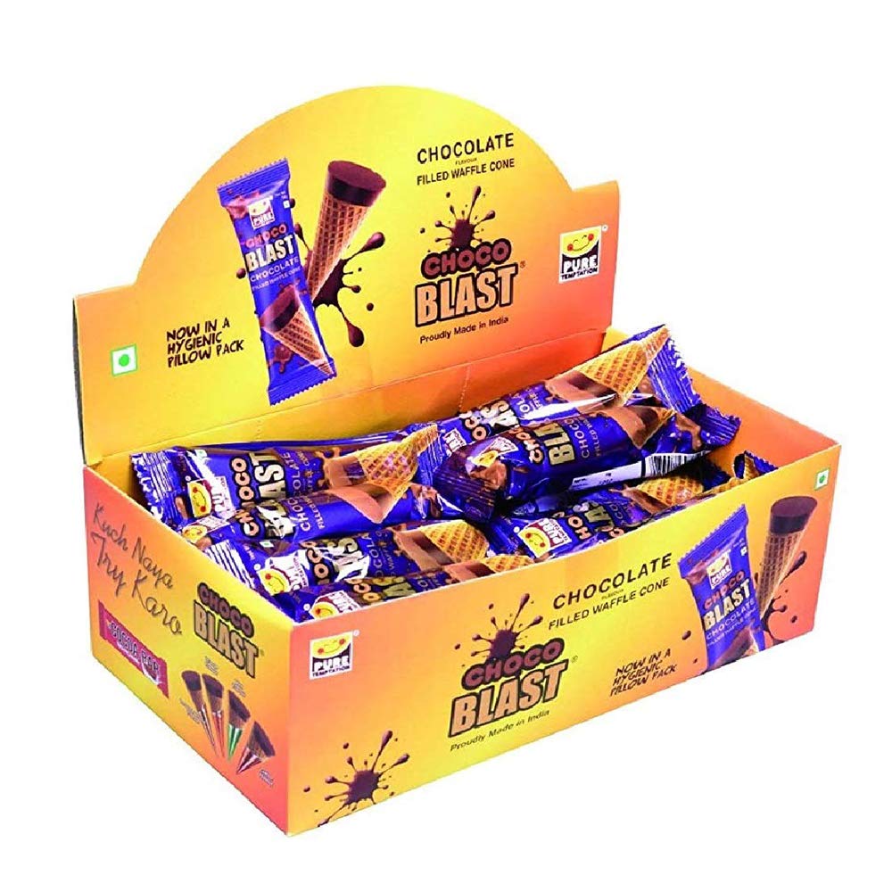 Pure Temptation® Chocoblast - Chocolate Filled Waffle Cones - Dispenser Gift Box