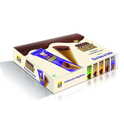 Pure Temptation® Chocoblast - Chocoblast Filled Waffle Cones - Chocolate & Orange Flavours