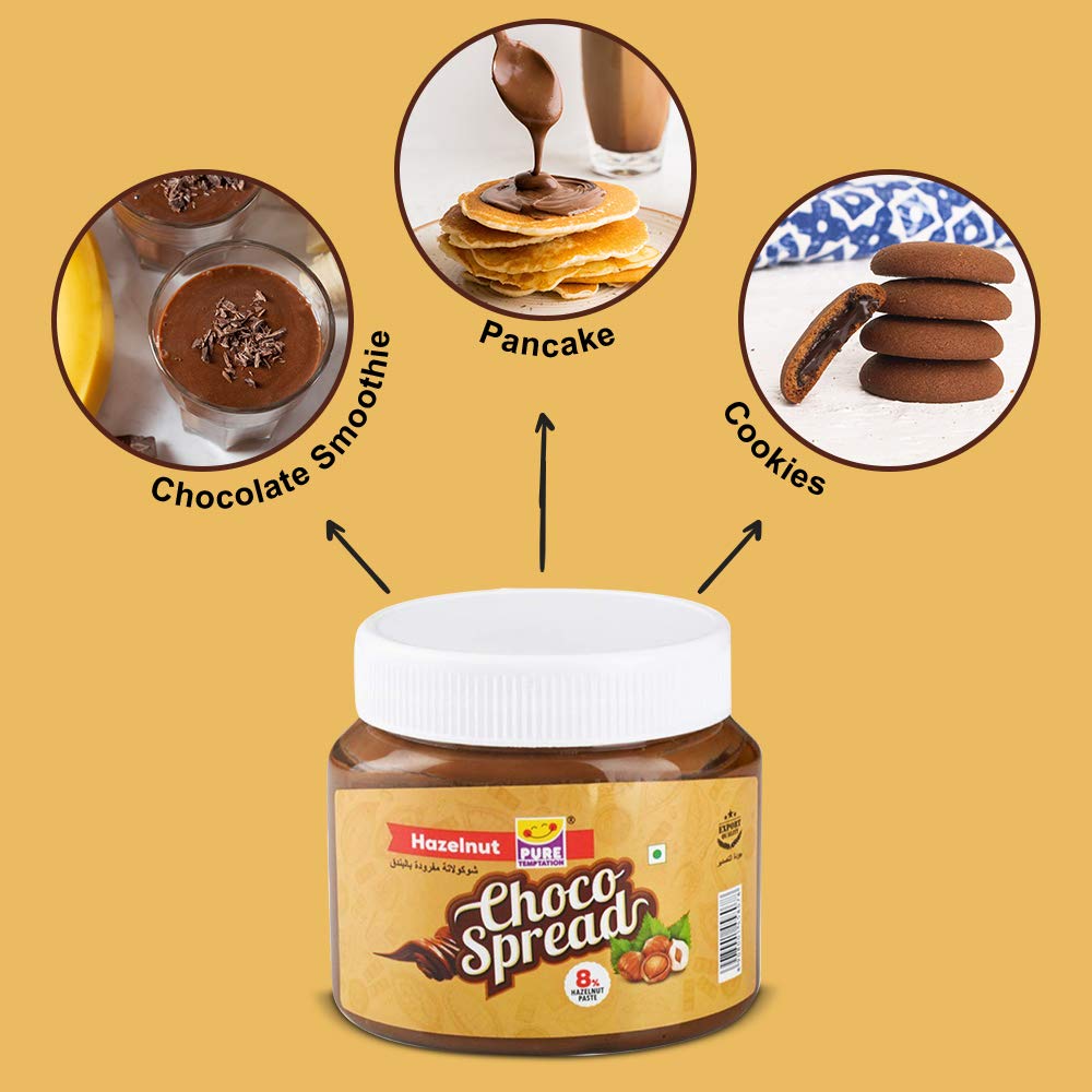 
                  
                    Load image into Gallery viewer, Pure Temptation® Premium Hazelnut Flavoured Chocolate Choco Spread Jar 340g
                  
                
