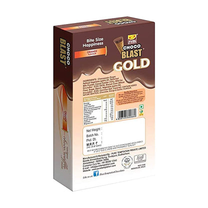 Pure Temptation® Gold Chocoblast - Premium Chocolate Filled Waffle Cones - Orange Flavour 1X10X3