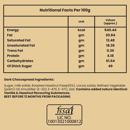 Pure Temptation® Premium Dark Chocolate Flavoured Choco Spread Jar 340 g