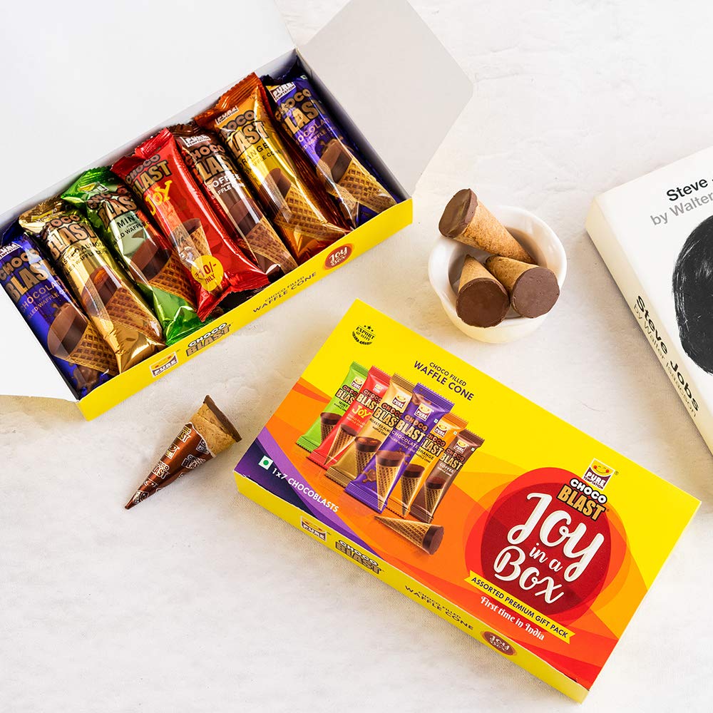 Pure Temptation® ChocoBlast - Assorted Premium Delicious Flavoured Chocolate Filled Waffle Cones (1x5x3)