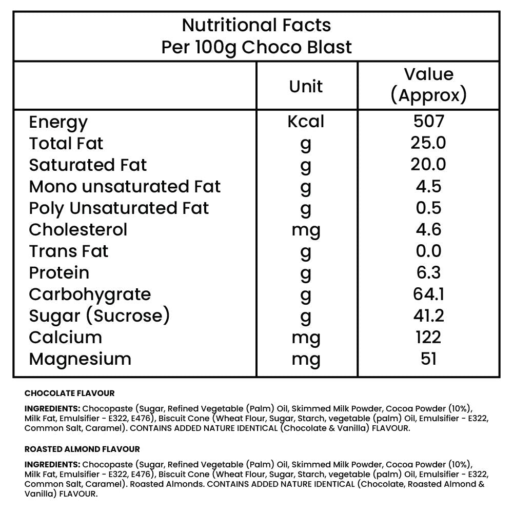 Pure Temptation® Gold Chocoblast - Premium Chocolate Filled Waffle Cones - Roasted Almost (1X10X2) and Chocolate Flavour Packs (1X10X3)